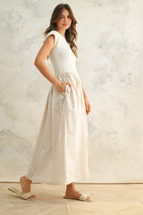 Woven Skirt Combo Dress
