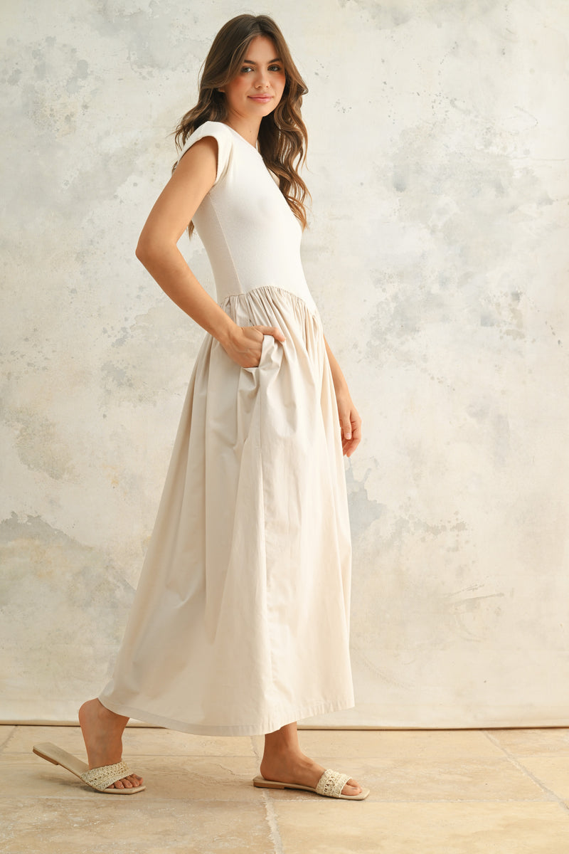 Woven Skirt Combo Dress