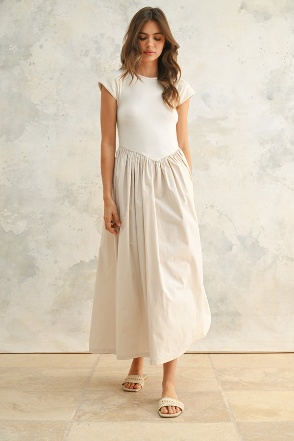 Woven Skirt Combo Dress