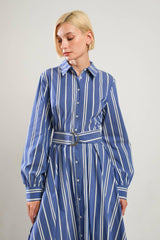 Striped Midi Shirt Dress