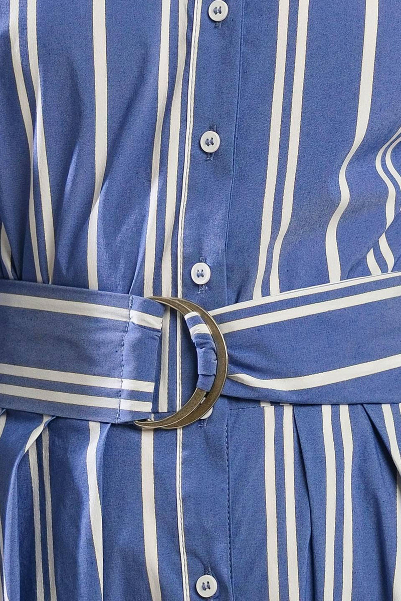 Striped Midi Shirt Dress