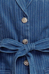 Pinstripe Denim Vest