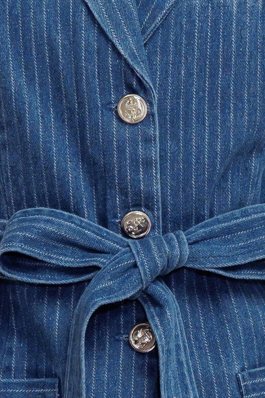 Pinstripe Denim Vest