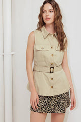 Khaki Belted Vest
