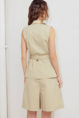Khaki Belted Vest