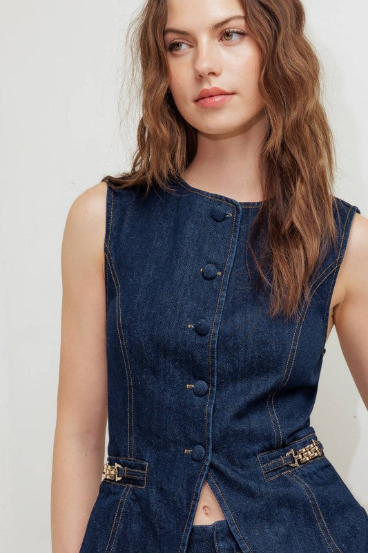 Dark Denim Vest