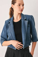 Madison Cropped Denim Blazer