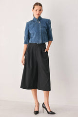 Madison Cropped Denim Blazer