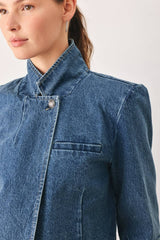 Madison Cropped Denim Blazer