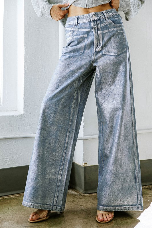 Foil Coated Denim