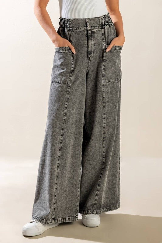 Grey Washed Denim Pant