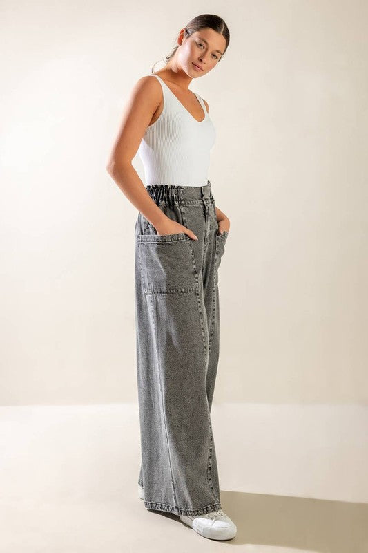 Grey Washed Denim Pant