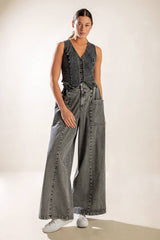 Grey Washed Denim Pant
