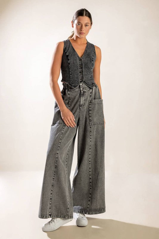 Grey Washed Denim Pant