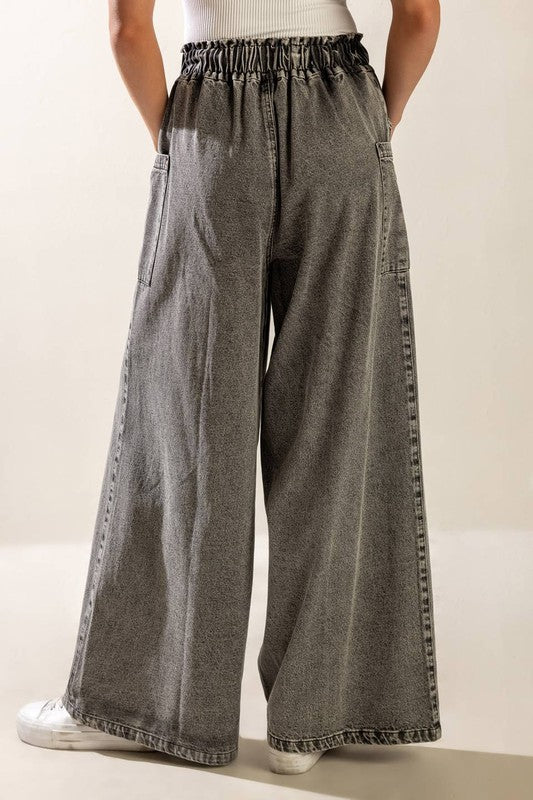 Grey Washed Denim Pant
