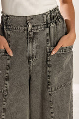 Grey Washed Denim Pant