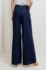 Wide-Leg Denim Pants