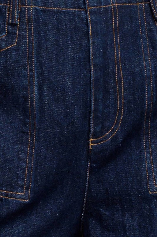 Wide-Leg Denim Pants