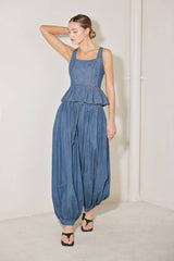 Washed Woven Balloon Pants
