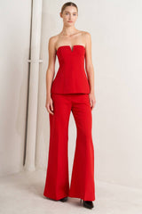 Solid Woven Wide Leg Pants