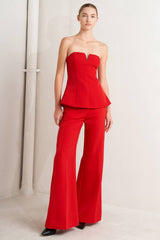 Solid Woven Wide Leg Pants