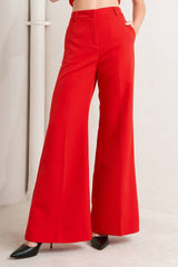 Solid Woven Wide Leg Pants