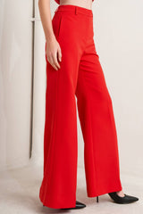 Solid Woven Wide Leg Pants