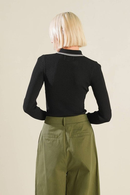Polo Sweater Top