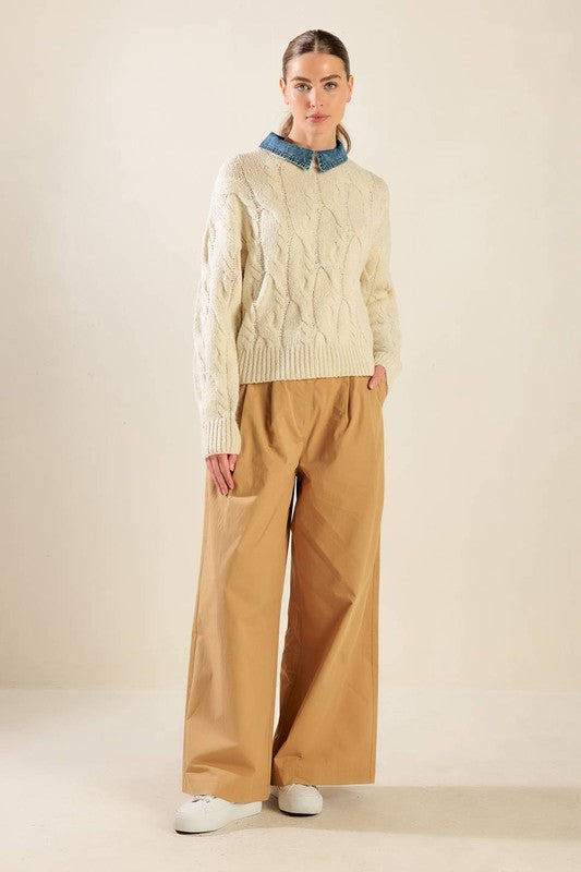 Cream Cable Knit Sweater