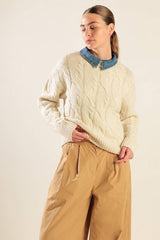 Cream Cable Knit Sweater