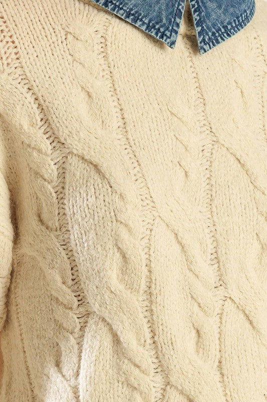 Cream Cable Knit Sweater
