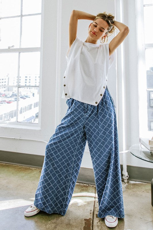 Side Snap Solid Knit Top (White, Black)