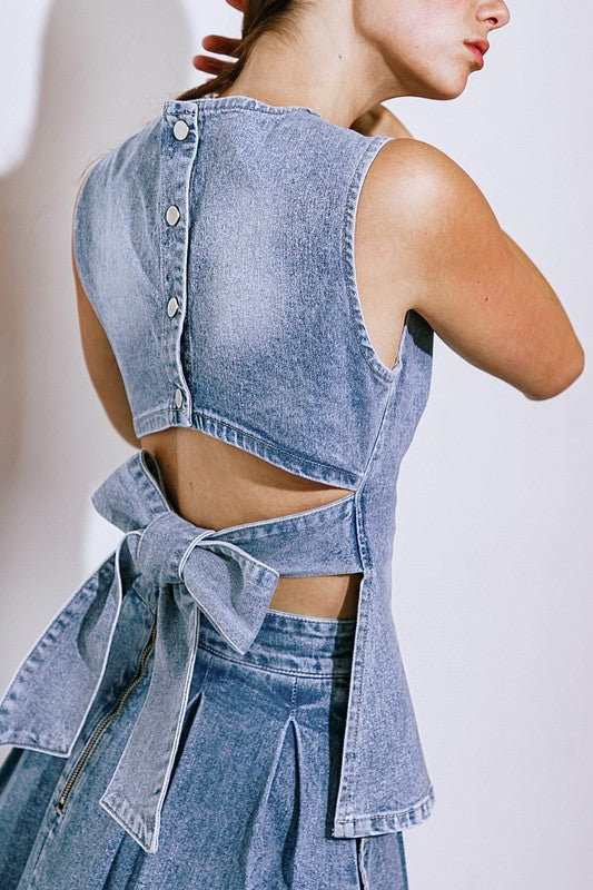 Washed Denim Top