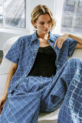 Indigo Textured Denim Top