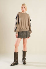 Bow Tie Detail Sweat Shirt