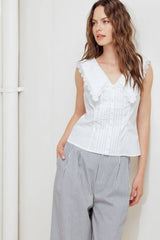 Lace Trimmed Collar Blouse