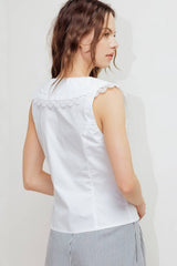 Lace Trimmed Collar Blouse