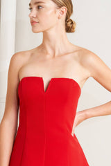 Strapless Structured Peplum Top
