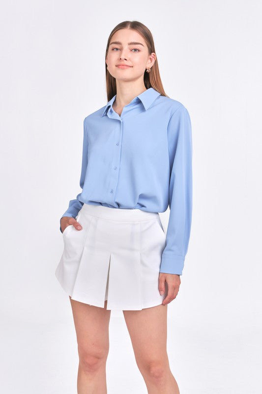 Classic Dress Shirt (Powder Blue, White)