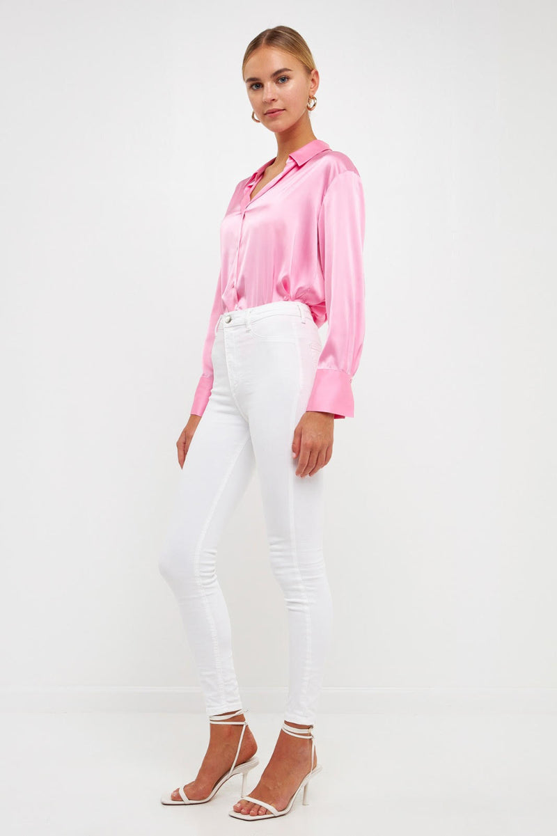 Silky Button Up Top