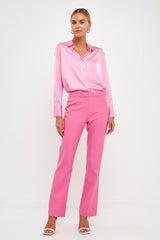 Full Length Low Rise Pants (Pink, White)