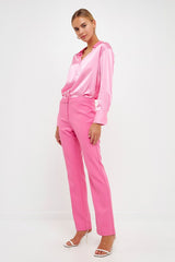Full Length Low Rise Pants (Pink, White)