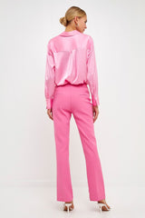 Full Length Low Rise Pants (Pink, White)