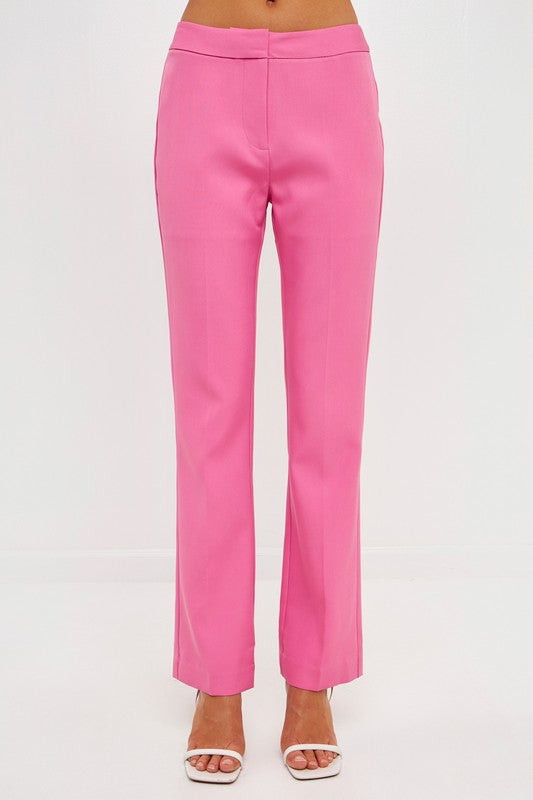 Full Length Low Rise Pants (Pink, White)