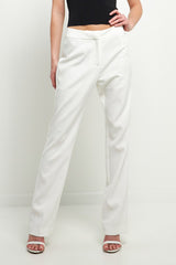 Full Length Low Rise Pants (Pink, White)