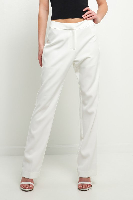Full Length Low Rise Pants (Pink, White)