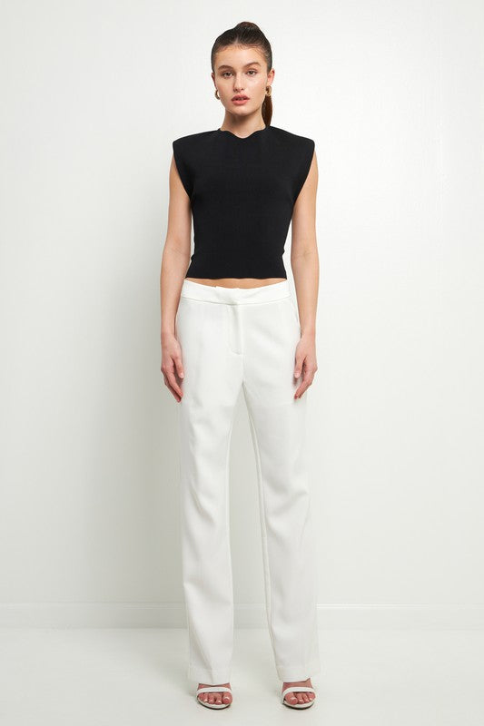 Full Length Low Rise Pants (Pink, White)