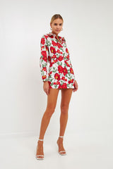 Cotton Floral Print Skort