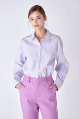 Stripe Color Block Shirts (Lilac, Yellow)