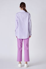 Stripe Color Block Shirts (Lilac, Yellow)